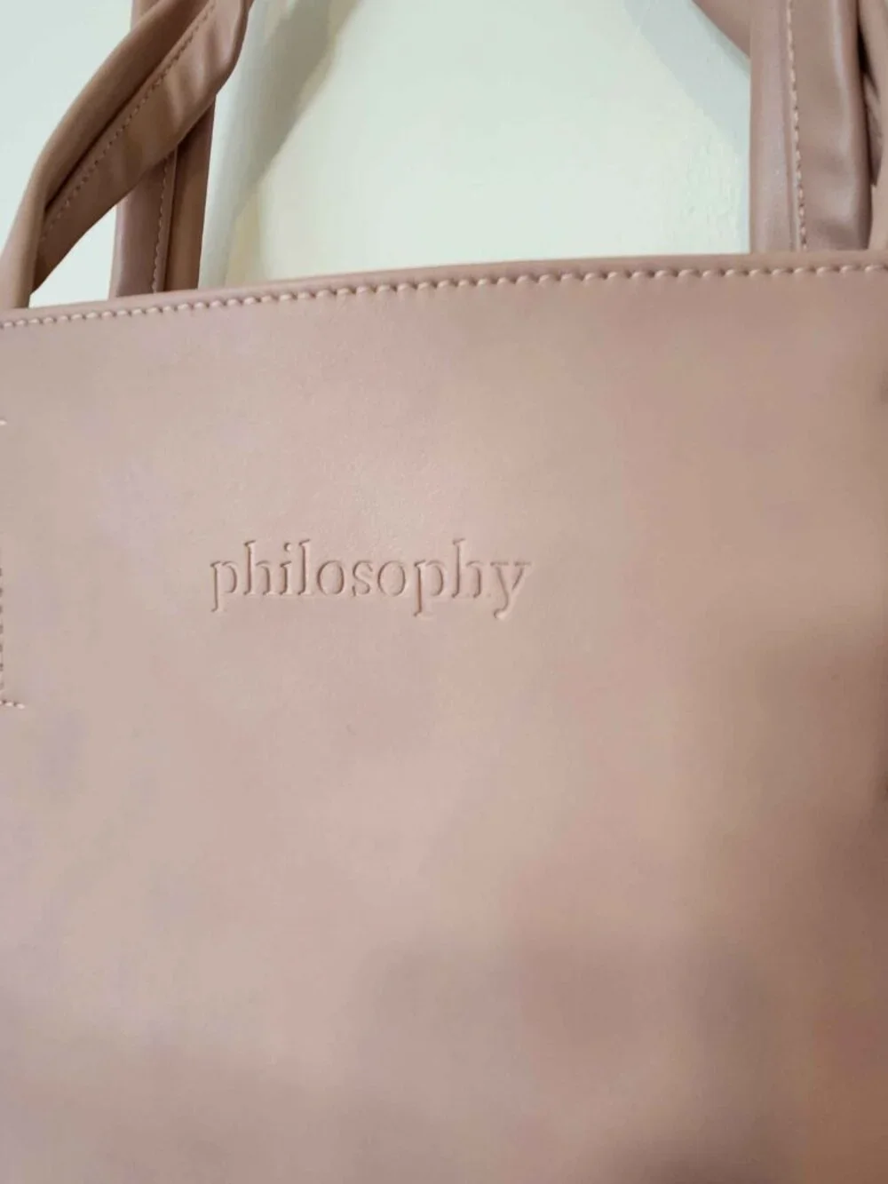 PHILOSOPHY Tote Bag/ Shoulder Bag Rose Pink Faux Leather.